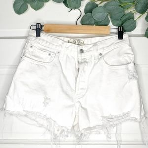 WE THE FREE White Button Fly Cutoff Denim Short 27